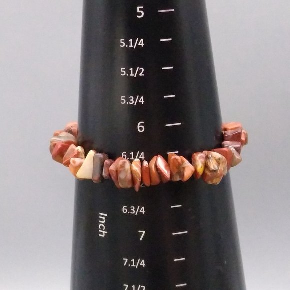 Tumbled Red Jasper Stretch Bracelets Bundle, Vintage Lot of 2 - Picture 5 of 5